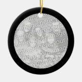 Black Border Familiefoto Keramisch Ornament (Voorkant)