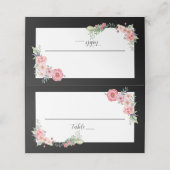 Black Border Floral Plaatskaartje (Buitenkant ongevouwen)