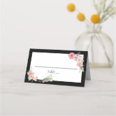 Black Border Floral Plaatskaartje (Achterkant)