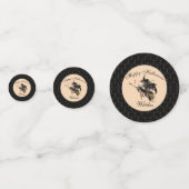 Black Border Gelukkige Halloween Heksen Confetti (Voorkanten)