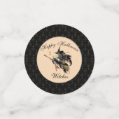 Black Border Gelukkige Halloween Heksen Confetti (Kleine voorkant)