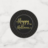 Black Border Gold Glitter op zwart Happy Halloween Confetti (Kleine voorkant)