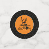 Black Border Happy Halloween Grave Yard Confetti (Kleine voorkant)