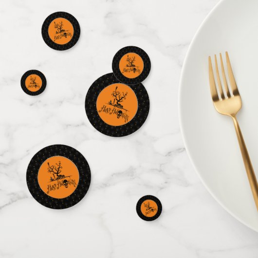 Black Border Happy Halloween Grave Yard Confetti (Groep)