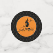 Black Border Happy Halloween Haunted House Confetti (Kleine voorkant)