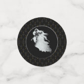 Black Border Lady in White Ghost Halloween Confetti (Kleine voorkant)