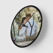 Black Border Lijst voor geüploade Photo Wall Clock Ronde Klok (Hoek)