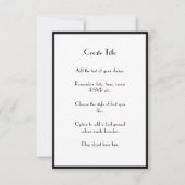Black Border Modern Art Deco Wedding Invite Kaart (Voorkant)