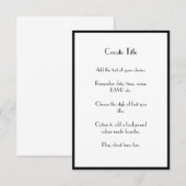 Black Border Modern Art Deco Wedding Invite Kaart (Voorkant / Achterkant)