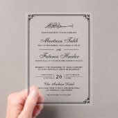 Black Border Muslim Wedding Acryl Uitnodigingen (Insitu (Draagbaar))