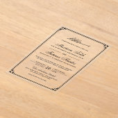 Black Border Muslim Wedding Acryl Uitnodigingen (Laagn)