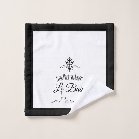 Black Border Paris Hotel Bad Handdoek (Wasdoekje)