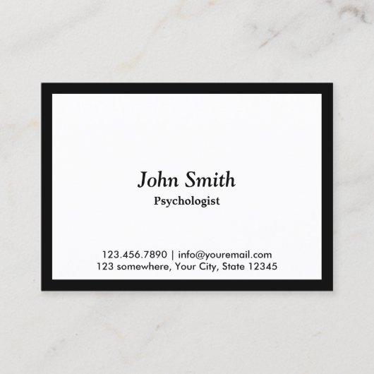 Black Border Psycholoog Visitekaartje (Voorkant)