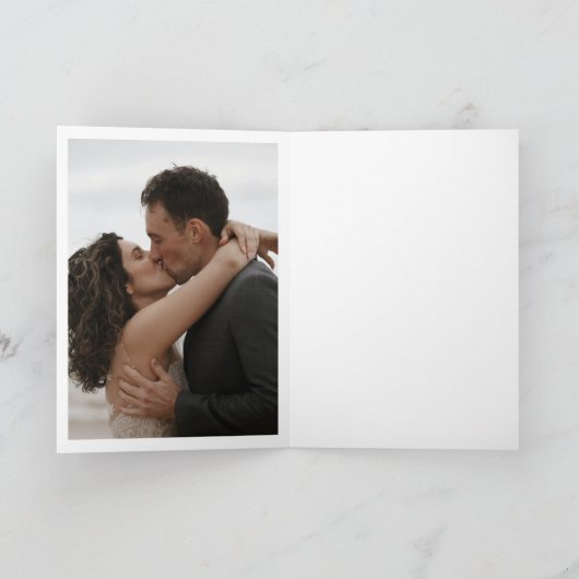 Black Border White Script Weduwfoto Hartelijk dank Bedankkaart (Binnen)