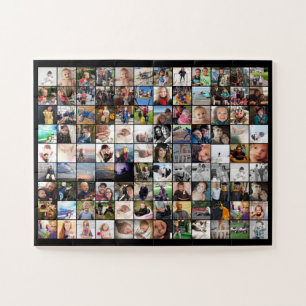 Black Borders 80 Family Friends Photo Collage Legpuzzel