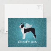 Black Boston Terrier Dog Angel Pet Memorial Briefkaart (Voorkant / Achterkant)