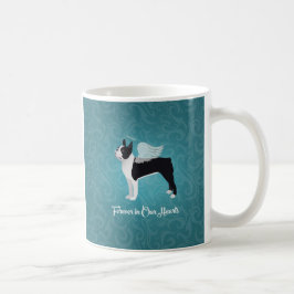 Black Boston Terrier Dog Angel Pet Memorial Koffiemok