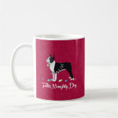 Black Boston Terrier Feliz Naughty Dog Design Koffiemok (Links)