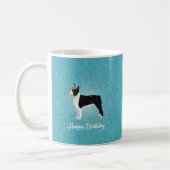 Black Boston Terrier Happy Birthday Design Koffiemok (Links)