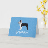 Black Boston Terrier krijgt snel weer een leuke ho Kaart (Gele Bloem)