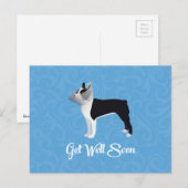 Black Boston Terrier krijgt snel weer vlot Funny D Briefkaart (Voorkant / Achterkant)