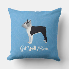 Black Boston Terrier krijgt snel weer vlot Funny D Kussen