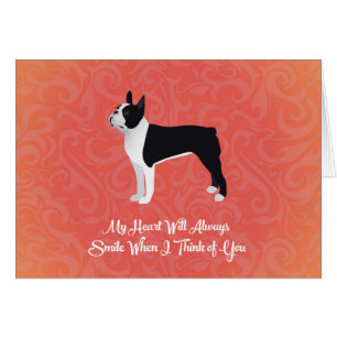 Black Boston Terrier Mijn hart zal altijd glimlach