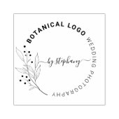 Black Botanical Leaves Aangepaste Trouwfotografie Rubberstempel (Afrduk)