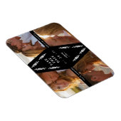 Black Botanical Modern Collage 4 Photos Wedding Magneet (Rechterzijde)