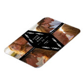 Black Botanical Modern Collage 4 Photos Wedding Magneet (Linkerzijde)