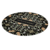 Black Botanical Orange Blossoms Pattern Snijplank (Hoek)