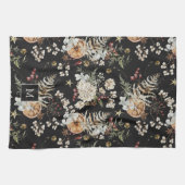 Black Botanical Vakantie Theedoek (Horizontaal)