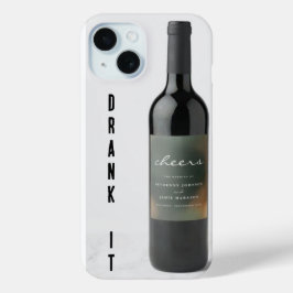 BLACK BOTTLE DRINK HET IN ZWART ..iPhone / iPad-ho iPhone 15 Case