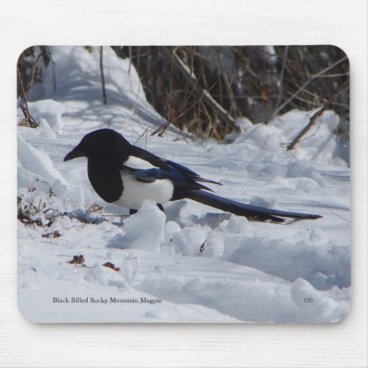 Black Boundky Mountain Magpie mousepad Muismat (Voorkant)