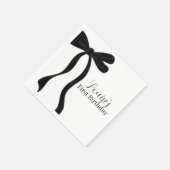 Black Bow 1st Birthday First Birthday Party Servet (Hoek)