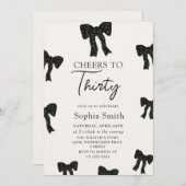 Black Bow 30e verjaardag uitnodiging (Voorkant / Achterkant)