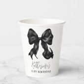 Black Bow 30th 40th 50th Birthday  Papieren Bekers (Voorkant)