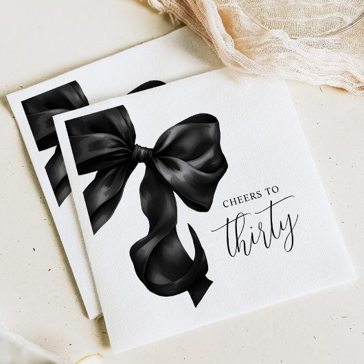 Black Bow 30th 40th 50th Birthday  Servet