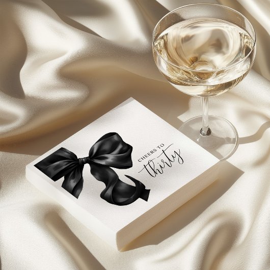 Black Bow 30th 40th 50th Birthday  Servet