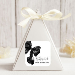 Black Bow 30th 40th 50th Birthday  Vierkante Sticker