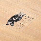  Black Bow 30th Birthday Party Acryl Uitnodigingen (Laagn)