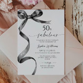 Black Bow 50 en fantastische verjaardagsuitnodigin Kaart