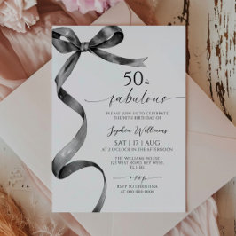 Black Bow 50 en fantastische verjaardagsuitnodigin Kaart