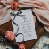 Black Bow 50 en fantastische verjaardagsuitnodigin Kaart