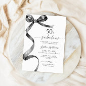 Black Bow 50 en fantastische verjaardagsuitnodigin Kaart