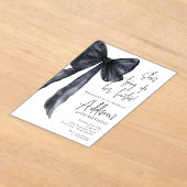 black bow 50th Birthday Party Invitation Acryl Uitnodigingen (Laagn)