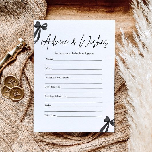 Black Bow Advies en Wishes Vrijgezellenfeest Game Kaart