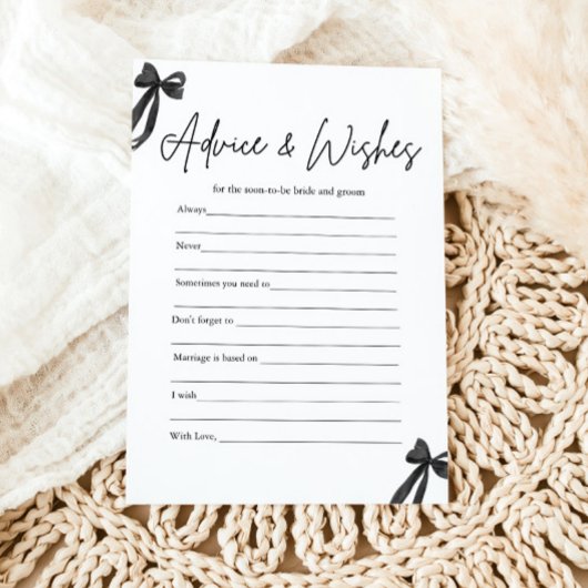 Black Bow Advies en Wishes Vrijgezellenfeest Game Kaart
