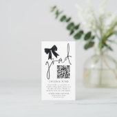 Black Bow Afstudeerder Afstuderen QR Code College  Informatiekaartje (Staand voorkant)