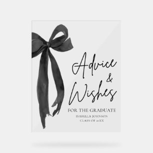Black Bow Afstudeerder Party Afstuderen advies en  Acryl Bord
